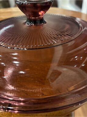 Vintage-Style Rose Glass replacement lid for Pyrex vision ware